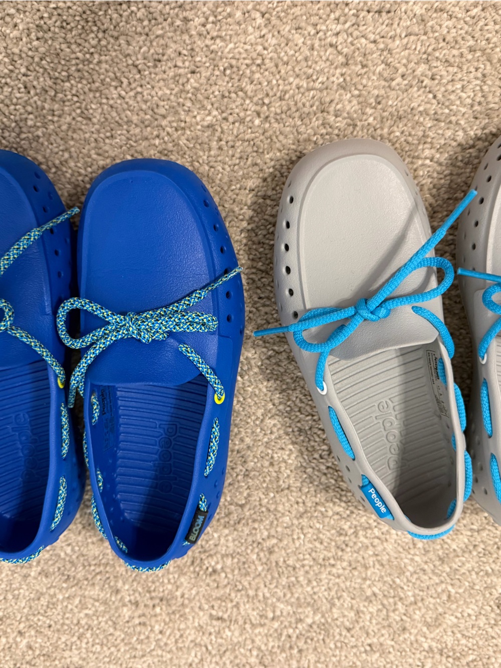 Kids' Blue and Gray Loafer Slip-On Shoes